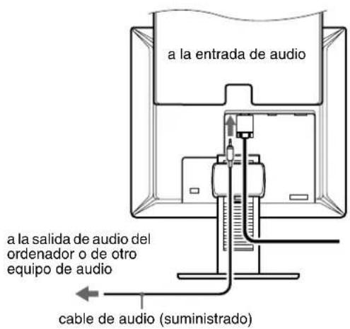 SONY SDMX73 - Conecte el cable de audio suministrado a la toma de entrada de audio correspondiente del monitor. - 1