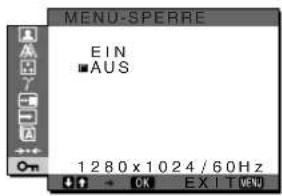 SONY SDMX73 - Menü MENSÜ-SPERRE - 1