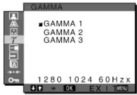 SONY SDMX73 - Menu GAMMA - 1