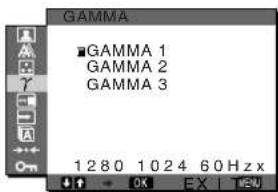 SONY SDMX73 - γ GAMMA menu - 1