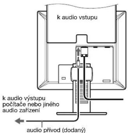 SONY SDMX73 - Připojte dodaný audio přívod k odpovídajícímu vstupnímu audio konektoru monitoru. - 1