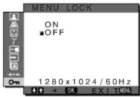SONY SDMX73 - Menu MENU LOCK - 1