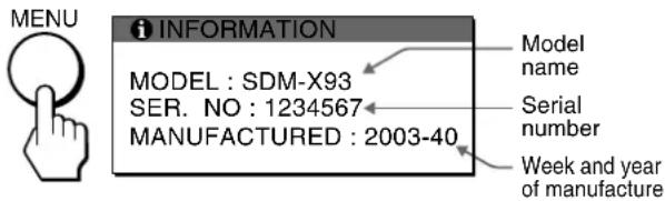 SONY SDMX73 - Displaying this monitor's information - 1