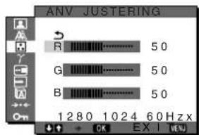 SONY SDMX73 - Välj "JUSTERA" genom att trycka på ↓/↑ -knapparna, tryck sedan på OK-knappen. - 1