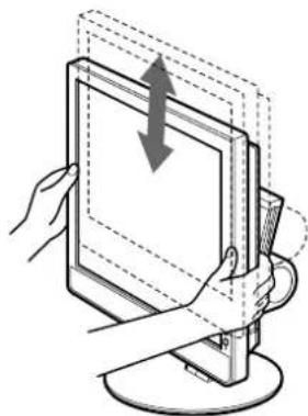 SONY SDMX73 - Fassen Sie den LCD-Bildschirm an den Seiten und stellen Sie den Bildschirm wie gewünscht ein. - 1