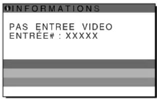SONY SDMX73 - Si l'indication « PAS ENTREE VIDEO » apparaît sur l'écran - 1