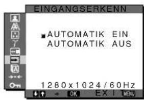 SONY SDMX73 - Menü → EINGANGSERKENN AUS - 1
