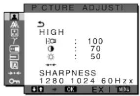 SONY SDMX73 - PICTURE ADJUST menüsü - 1