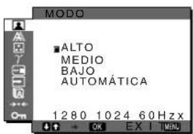 SONY SDMX73 - Pulse los botones ↓/↑ para seleccionar "ALTO" y pulse el botón OK. - 1