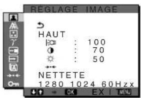 SONY SDMX73 - Menu RÉGLAGE IMAGE - 1