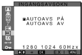 SONY SDMX73 - → Menyn INGÅNGSAVSÖKN PÅ/AV - 1