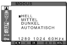 SONY SDMX73 - Wählen Sie mit den Tasten ↓/↑ die Option „HELL“ und drücken Sie die Taste OK. - 1