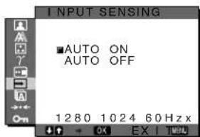 SONY SDMX73 - Menu INPUT SENSING ON/OFF - 1