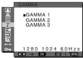 SONY SDMX73 - γ GAMMA menü - 1