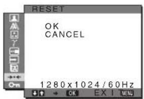 SONY SDMX73 - →← RESET menü - 1