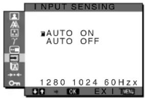 SONY SDMX73 - INPUT SENSING ON/OFF menüsü - 1