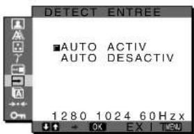 SONY SDMX73 - Menu DETECT ENTREE ACTIV/ACTIF - 1
