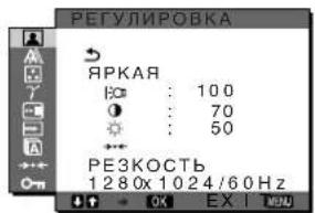 SONY SDMX73 - Меню 📁 РЕГУЛИРОВКА - 1