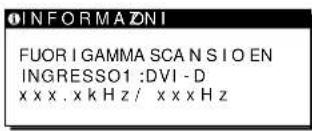 SONY SDMX72 - Se sullo schermo appare il messaggio FUORI GAMMA SCANSIONE - 1