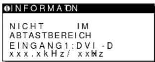 SONY SDMX72 - Wenn NICHT IM ABTASTBEREICH auf dem Bildschirm erscheint - 1