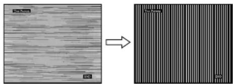 SONY SDMS53 - Pritiskajte gumba ↓/↑ tolikokrat, da so vodoravni pasovi minimalni. - 1