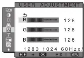SONY SDMS53 - x Fine tuning the color temperature (USER ADJUSTMENT) - 1