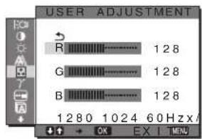 SONY SDMS53 - ■ A színhőmérséklet finomhangolása (USER ADJUSTMENT) - 1
