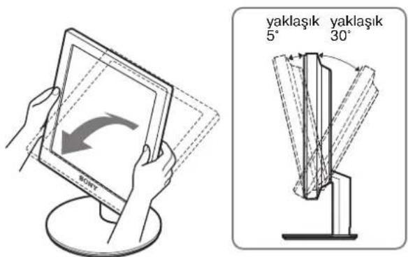 SONY SDMS53 - LCD panelin kenarlarından kavrayın ve ekran açılarını ayarlayın. - 1
