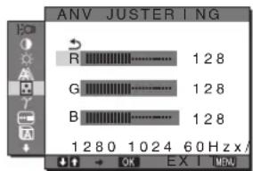 SONY SDMS53 - ■ Finjustera färgtemperaturen (ANV JUSTERING) - 1