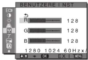 SONY SDMS53 - ■ Feineinstellen der Farbtemperatur (BENUTZEREINST) - 1