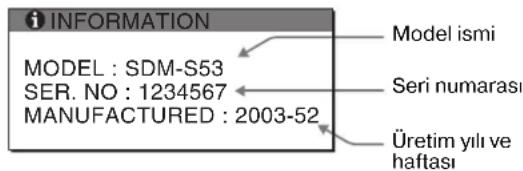 SONY SDMS53 - Monitör bilgilerini görüntüleme - 2