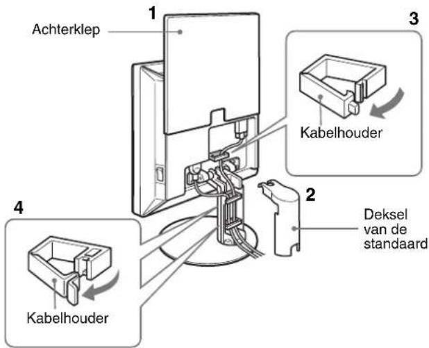 SONY SDMS53 - Instelling 3: De snoeren bevestigen en de achterklep sluiten - 2