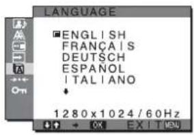 SONY SDMHX95 - LANGUAGE 菜单 - 1