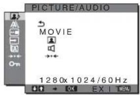 SONY SDMHX95 - Menu PICTURE/AUDIO - 1