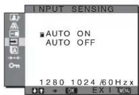SONY SDMHX95 - - Menu INPUT SENSING ON/OFF - 1