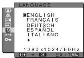 SONY SDMHX95 - Menu LANGUAGE - 1