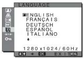 SONY SDMHX95 - LANGUAGE menu - 1