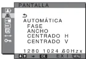 SONY SDMHX95 - A Menu PANTALLA (sólo para señas RGB analógicas) - 1