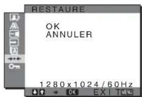 SONY SDMHX95 - Menu RESTAURE (réinitialisation aux valeurs par défaut) - 1