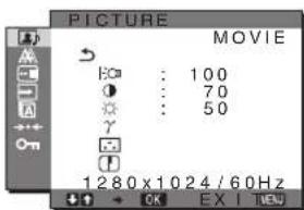SONY SDMHX95 - PICTURE meni - 1