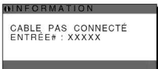 SONY SDMHX95 - Si I'indication « CABLE PAS CONNECTÉ » apparait sur l'écran - 1