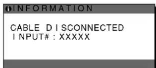 SONY SDMHX95 - Ha a „CABLE DISCONNECTED" üzenet jelenik meg a képernyón - 1