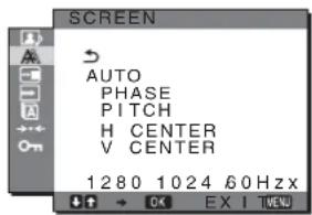 SONY SDMHX95 - SCREEN menu (analog RGB signal only) - 1