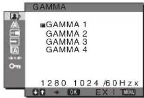 SONY SDMHX95 - A GAMMA menu - 1