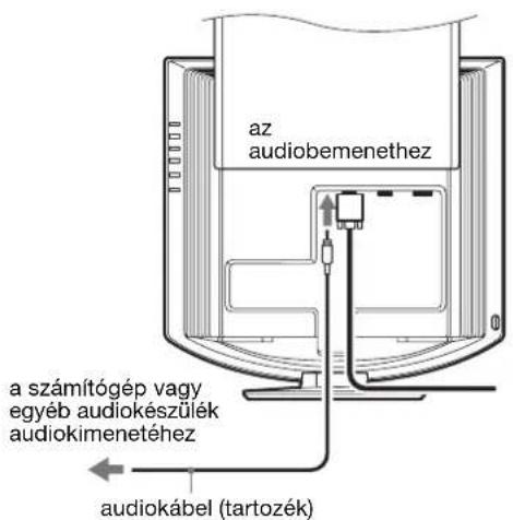 SONY SDMHX95 - Csatlakoztassa a mellekelt audiokabelt a monitor megfelelo audiobemenet aljzatahoz. - 1