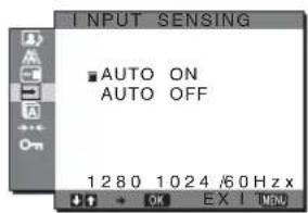 SONY SDMHX95 - INPUT SENSING ON/OFF menu - 1