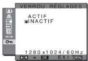 SONY SDMHX95 - Menu VERROU RÉGLAGES - 1