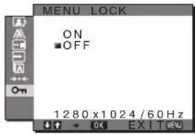 SONY SDMHX95 - - MENU LOCK nabídka - 1
