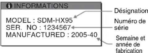 SONY SDMHX95 - Affichage des informations du moniteur - 2