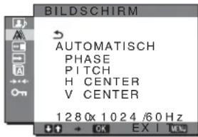SONY SDMHX95 - Menu BILDSCHIRM (nur analoges RGB-Signal) - 1
